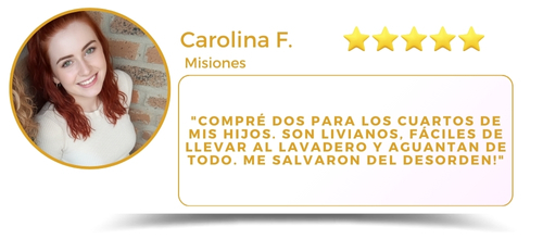 Testimonio de clienta Julieta P. sobre el cesto de ropa.